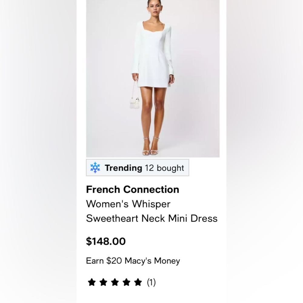 French Connection White Ruffle Mini Dress -Size 4 - Picture 11 of 11